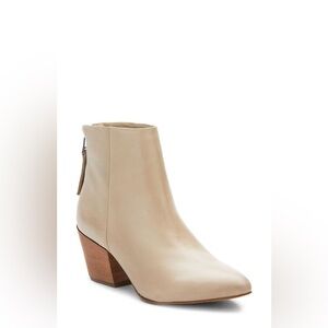 Matisse - Croft Bone Leather Pointed Toe Zip Up Ankle Heel Boots Size 8.5